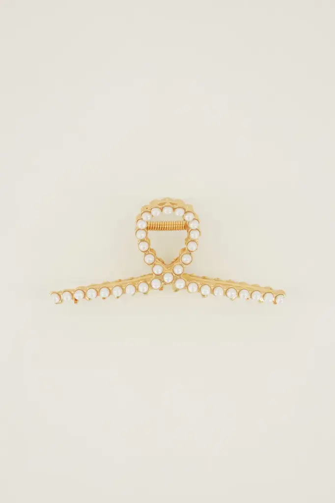 Pince dorée perles/croisée