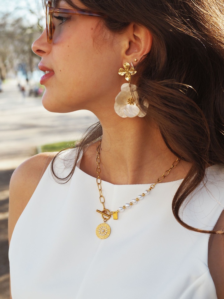 Collier MAREVA or/perle/charms