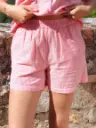 Short APIA rayé/rose