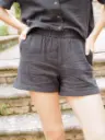 Short THEIS gris/gaze de coton