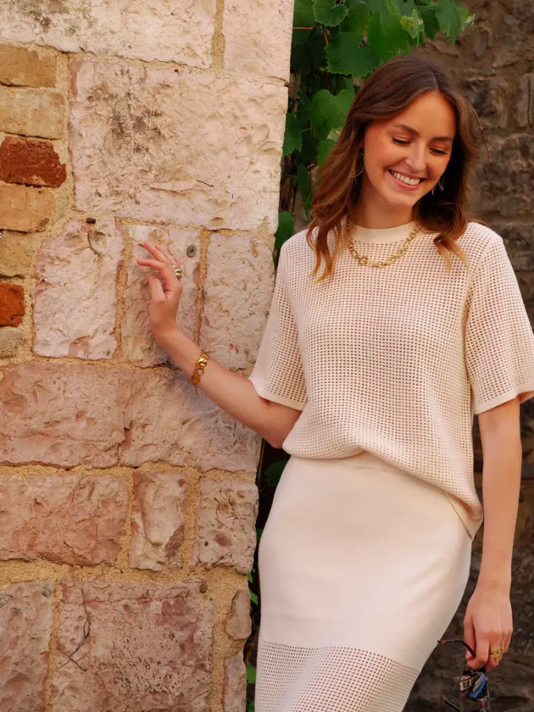 Blouse TRINKA crochet/beige