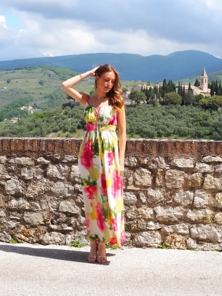 Robe CALLIE kaki/rose