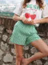 Short NYA rayé/vert
