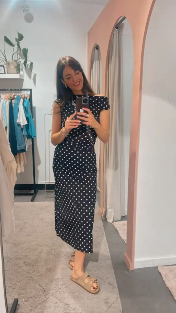 Top Julien noir/pois blancs