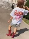 T-shirt RIVIERA blanc/orange