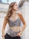 Top TAYLOR doré/sequins