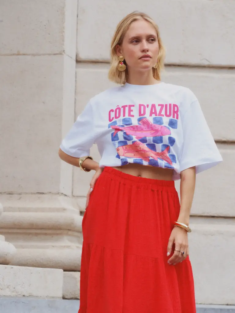 T-shirt COTE D'AZUR blanc