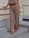 Pantalon ABBY brun/rayé 