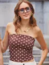 Bustier LÉA brun/pois blancs