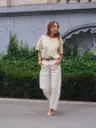 Jeans AGATHE blanc cassé
