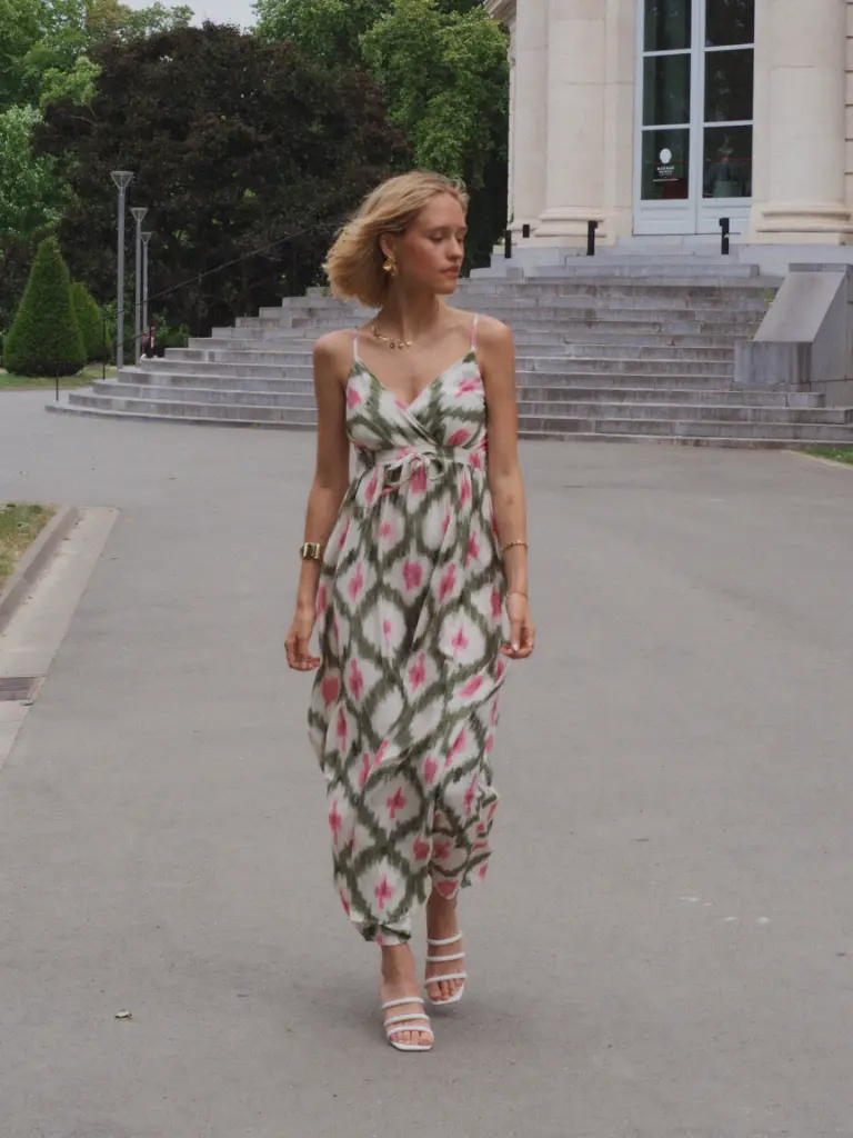 Robe ARIZONA kaki/rose