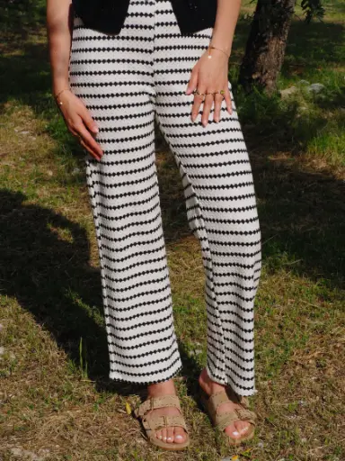 Pantalon LEVA crochet/beige