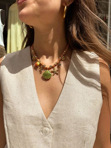 Collier ARANCIA à charms orange 