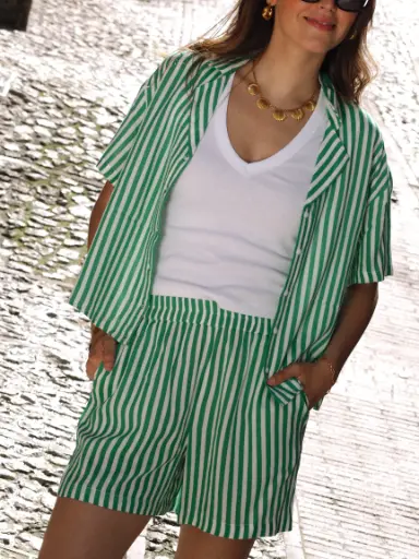 Chemise NYA rayé/vert
