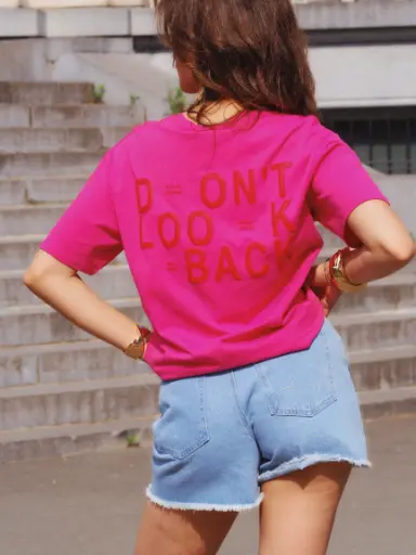 T-shirt DON'T LOOK BACK rose