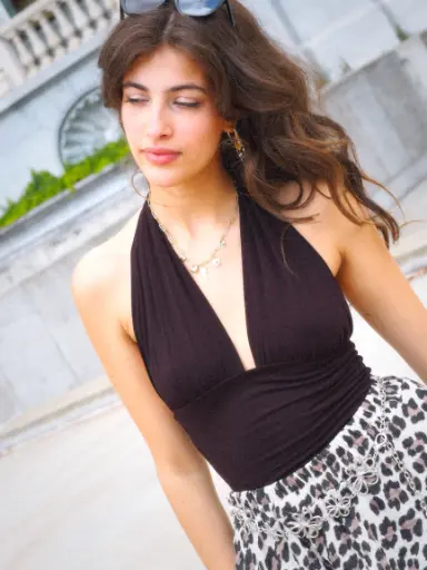 Top SABRINA marron