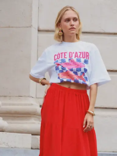 T-shirt COTE D'AZUR blanc