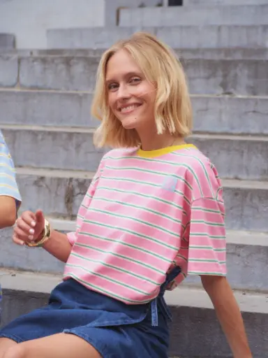 T-shirt HAPPY rose/jaune