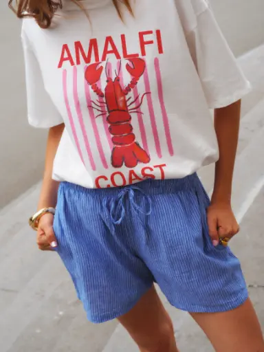 Short MILA bleu/rayé
