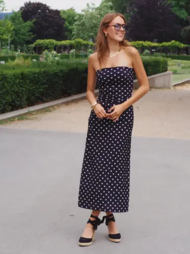 Bustier LÉA noir/pois blancs