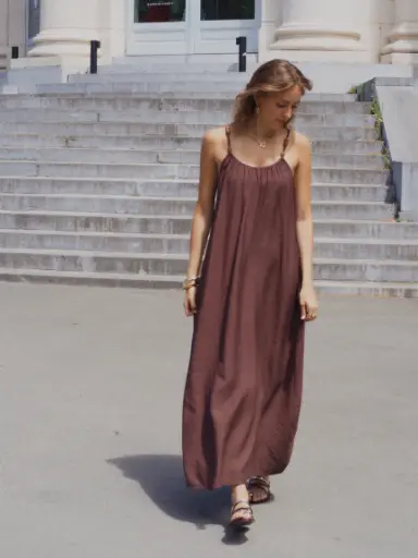 Robe LINA brun chocolat