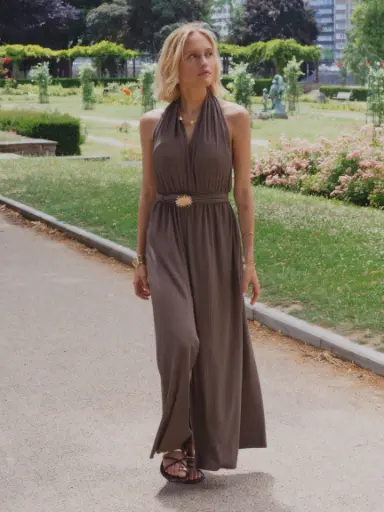 Robe ROSALIA brun foncé
